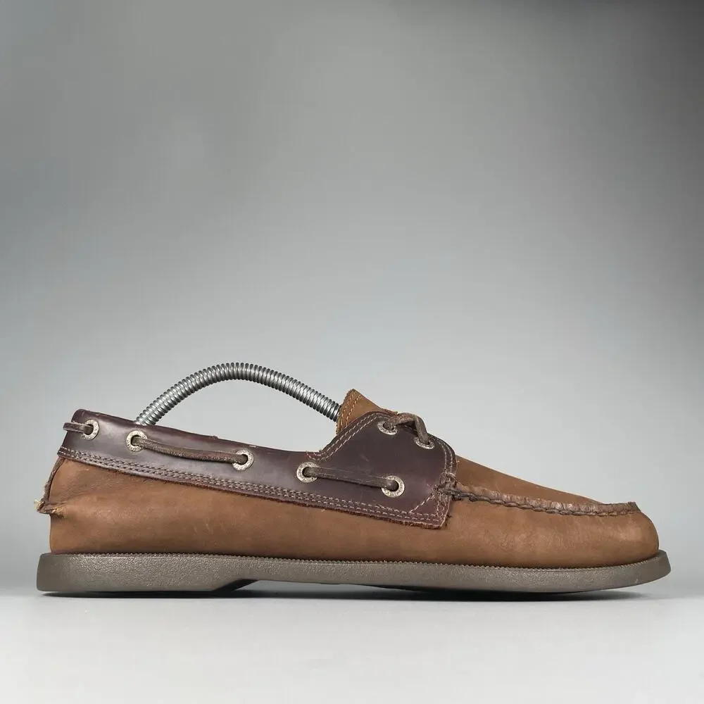 G.H. Bass Hampton Core 2 Men’s 10 M Brown Leather Loafer Moc Toe Boat Shoes EUC